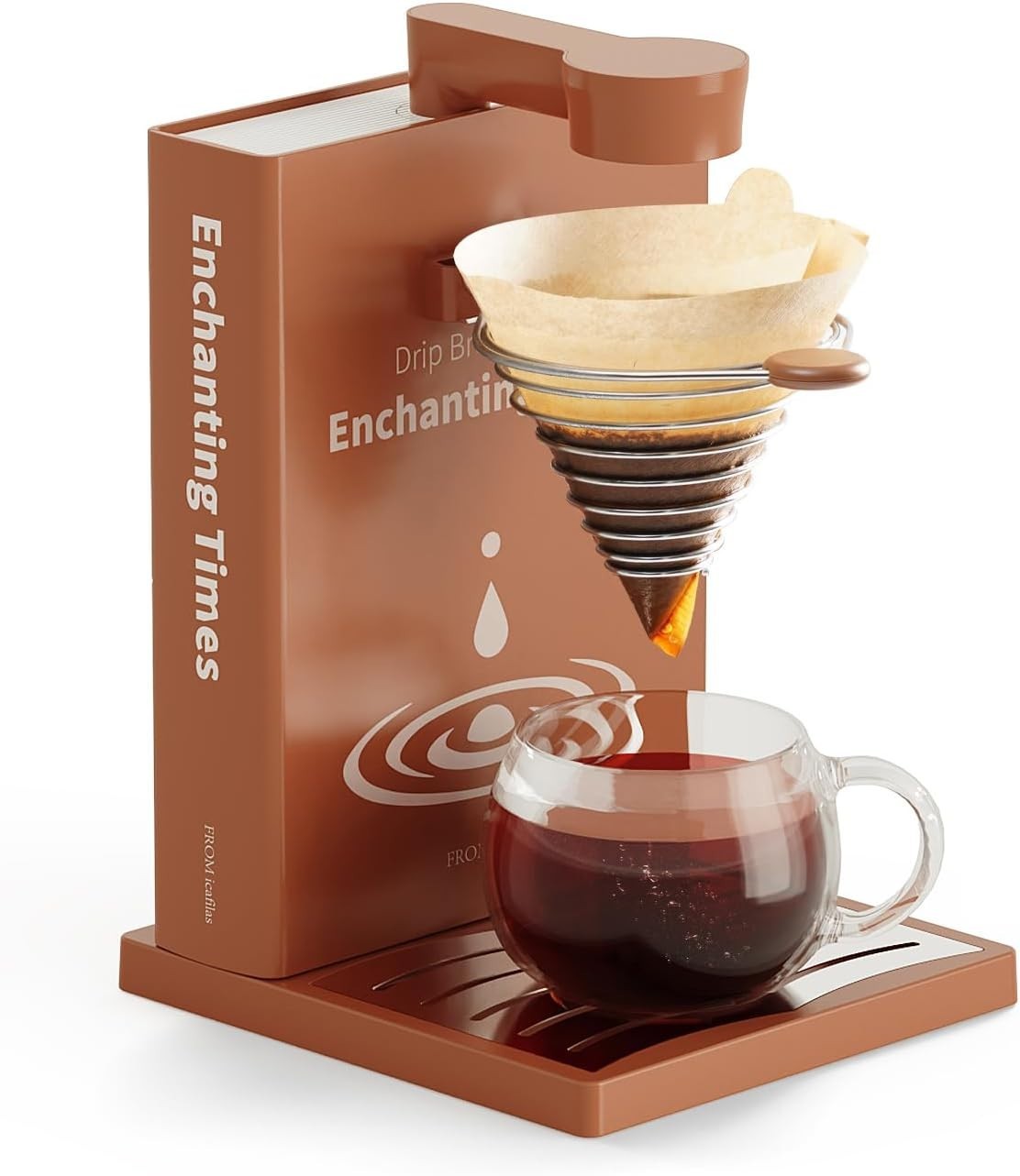Collapsible Drip Coffee Maker Portable Single-Serve Brewer with Filters 400W