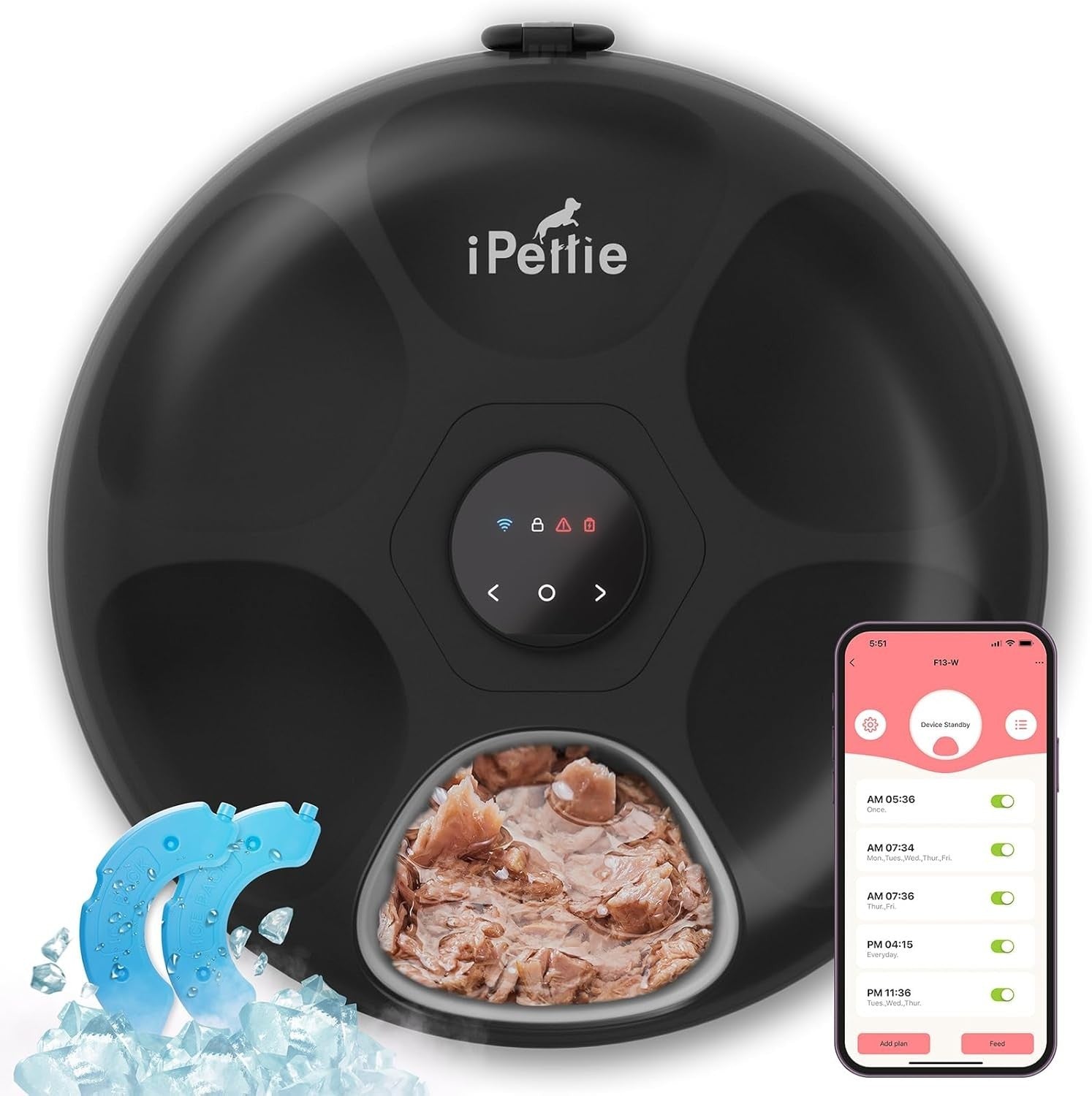 WiFi Automatic Pet Feeder 6 Meal Wet Dry Food Dispenser App Control