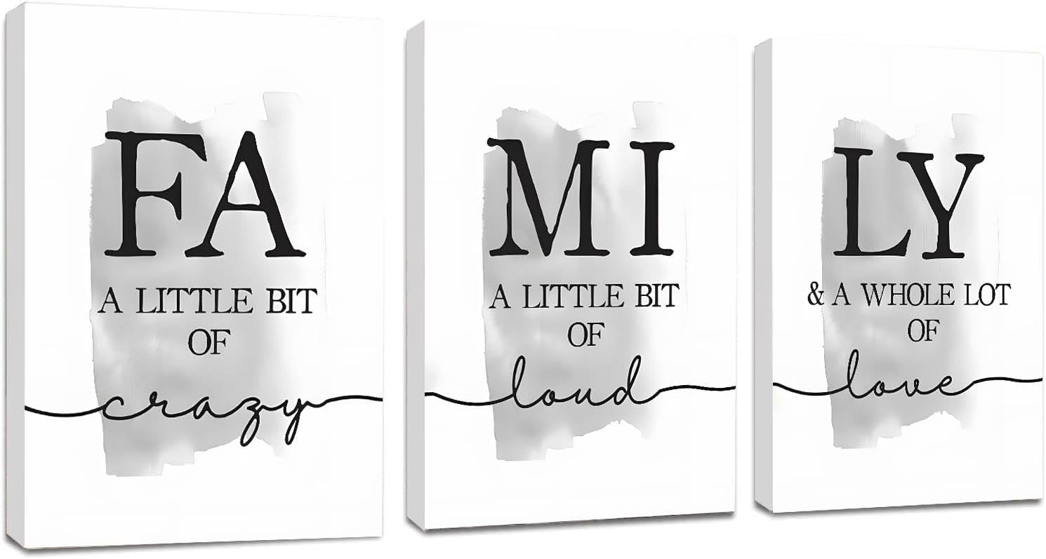 Large 3-Piece Abstract Canvas Wall Art 16x24 in Family Home Decor