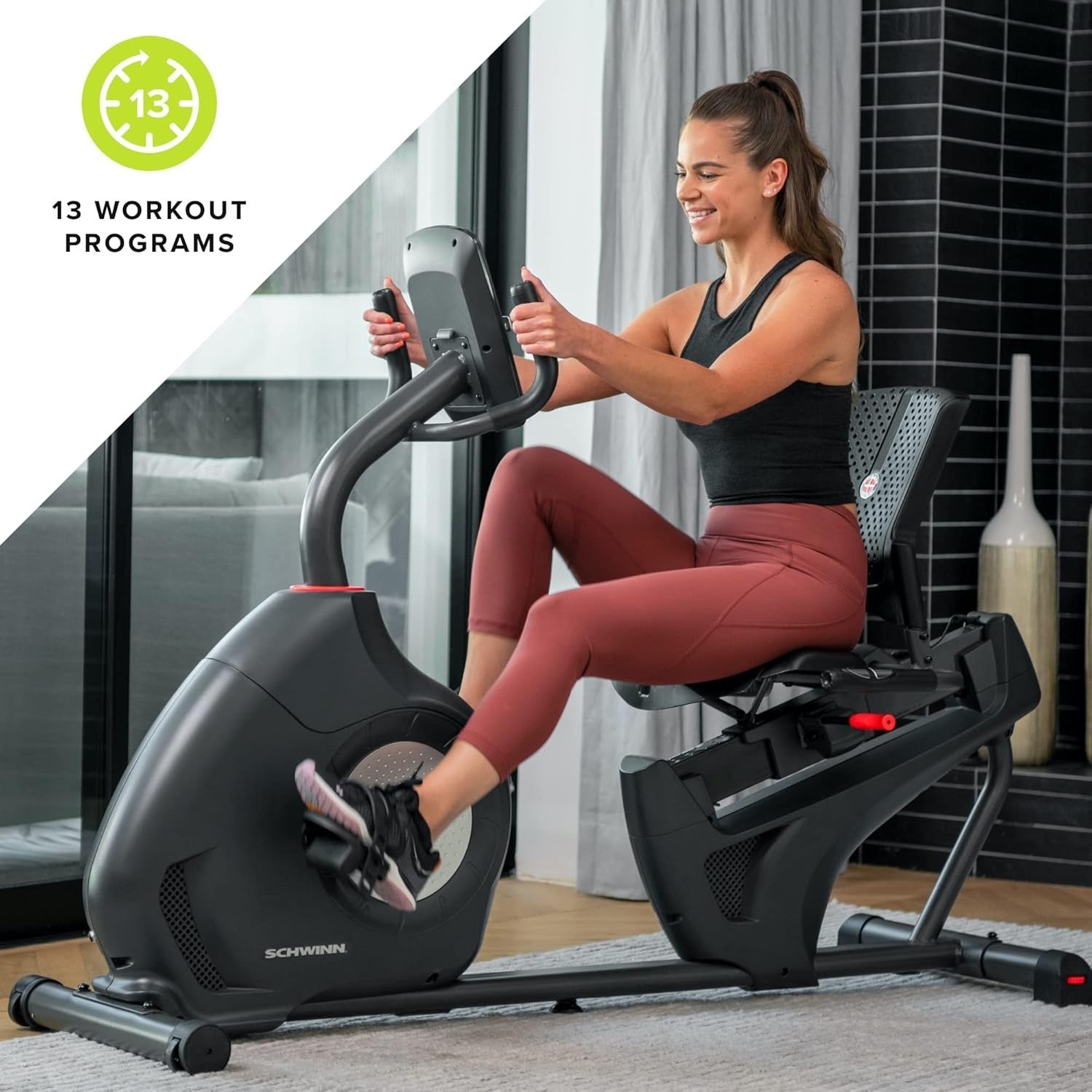 Recumbent Exercise Bike Magnetic Bluetooth LCD Quiet Lumbar Support Home Gym
