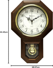 Traditional Pendulum Wall Clock with Westminster Chime Silent Sweep