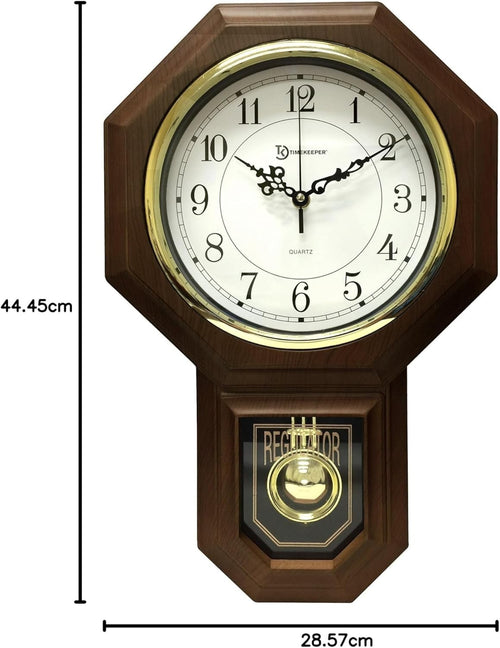 Traditional Pendulum Wall Clock with Westminster Chime Silent Sweep