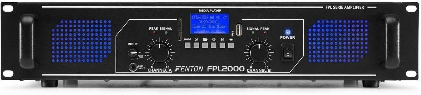 4000W 2 Channel DJ PA Amplifier FPL2000 Bluetooth USB SD 2U