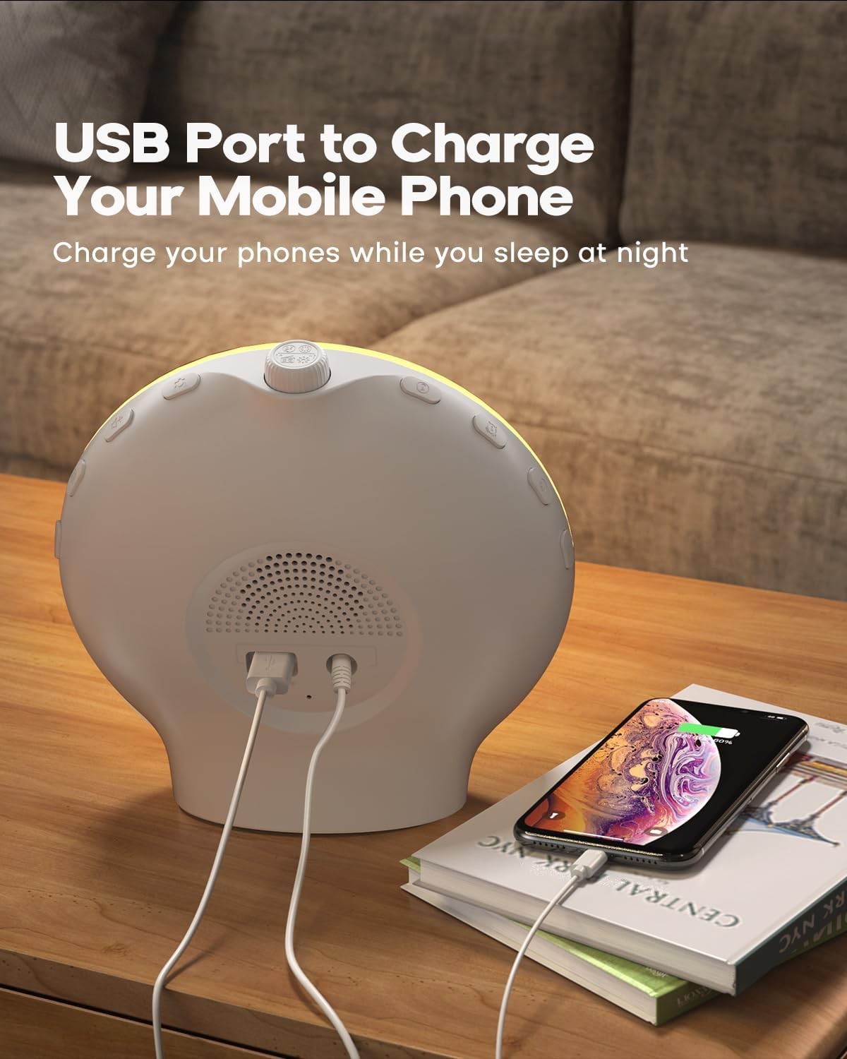 Sunrise Wake Up Light Alarm Clock Digital Sleep Aid Snooze White
