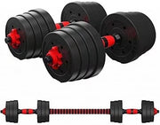 15KG Adjustable Dumbbell & Barbell Set 3-in-1 Non-Roll Home Gym Weights