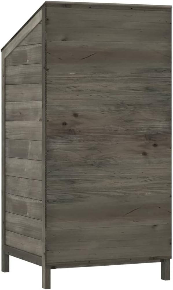Wooden Garden Shed Outdoor Storage 55x52x112cm Solid Fir Wood Anthracite