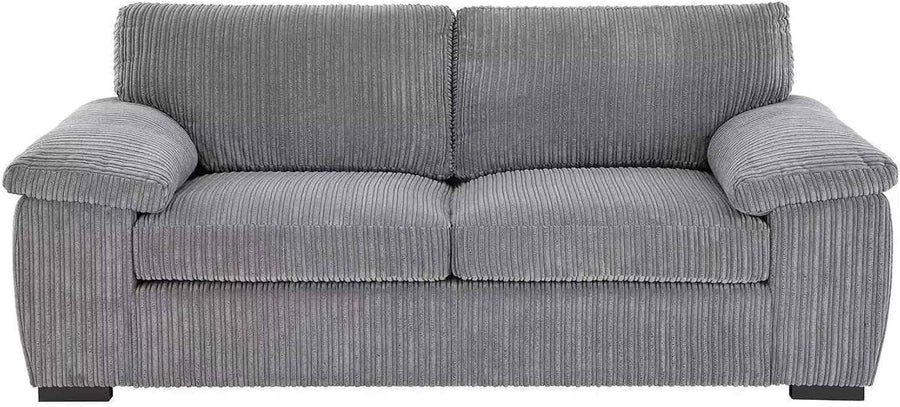 Jumbo Cord 2 Seater Sofa Grey – Compact, Comfy Couch for Small Spaces