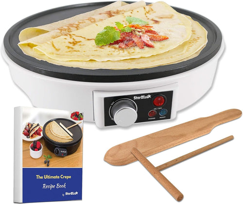 30.5cm Electric Crepe & Pancake Maker 1000W Non-Stick + Spatula