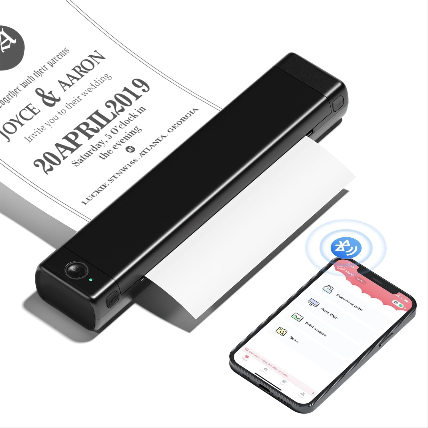 A4 Portable Thermal Printer Bluetooth Wireless Inkless Mobile