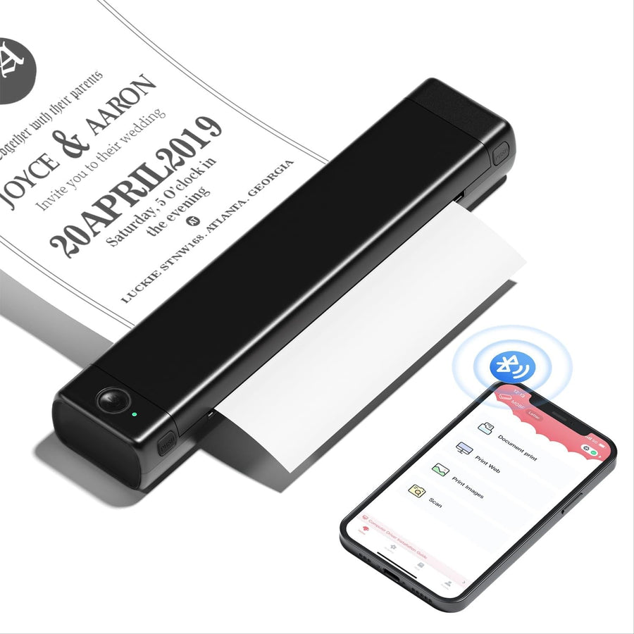 A4 Portable Thermal Printer Bluetooth Wireless Inkless Mobile