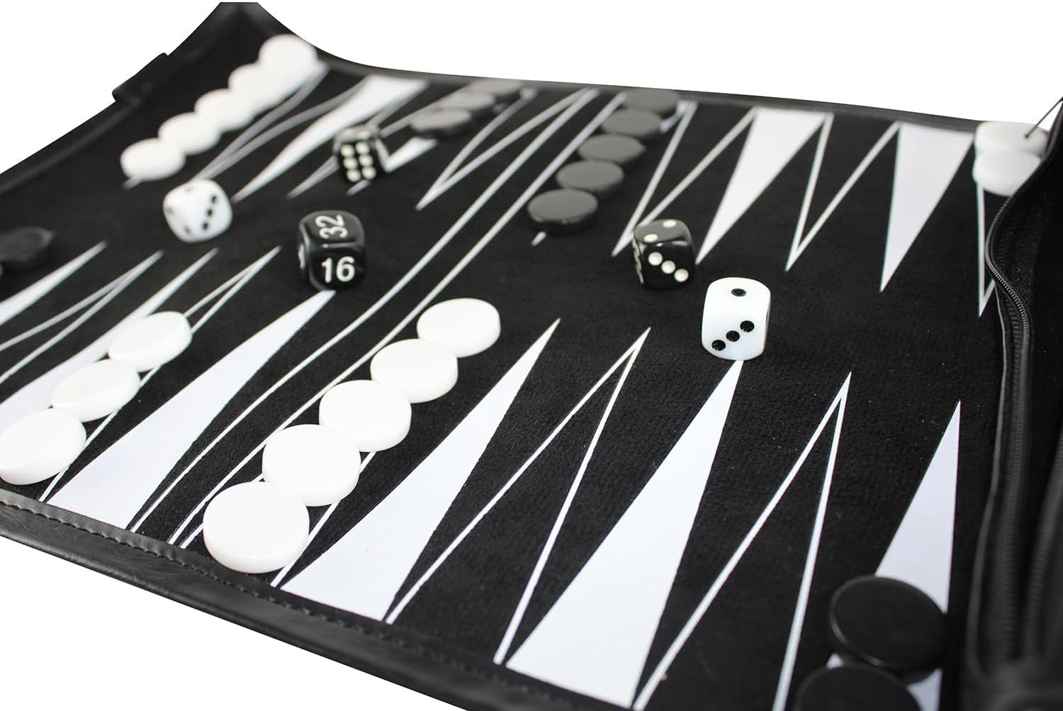 13 Inch Roll Up Backgammon Set Travel Folding Board Portable Strategy Game