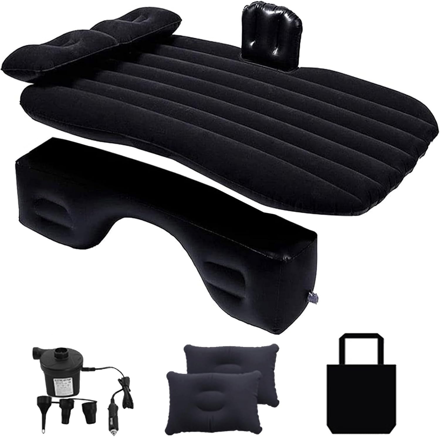 Inflatable Car Back Seat Mattress 140×89×42CM with Pump & Pillows