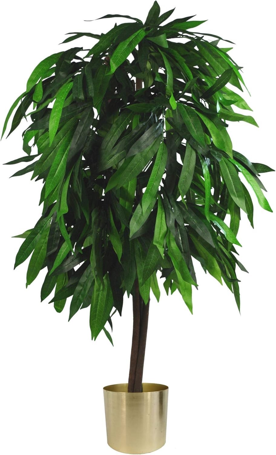 Artificial Mango Tree 120cm Lifelike Indoor Plant Decoration Green & Gold Pot