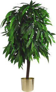 Artificial Mango Tree 120cm Lifelike Indoor Plant Decoration Green & Gold Pot