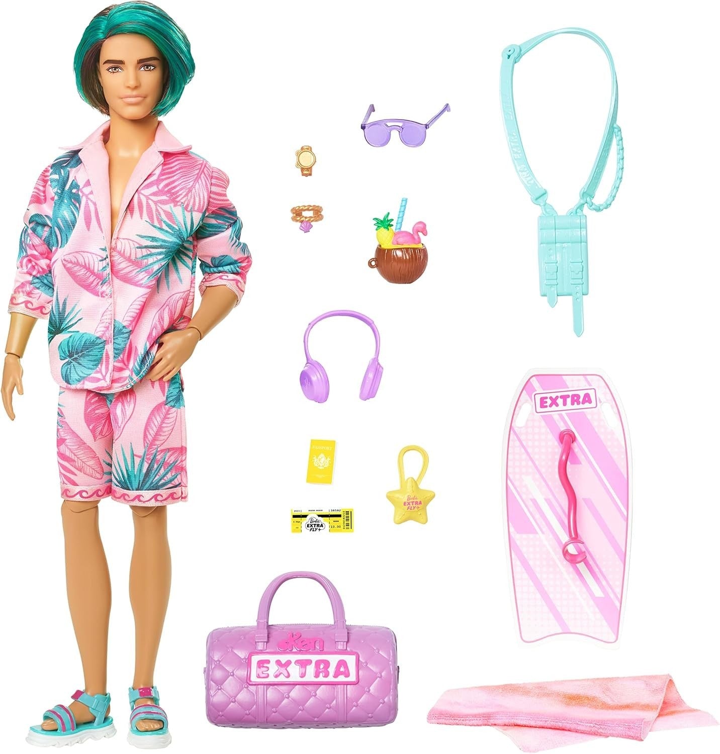 Beach Vacation Fashion Doll Tropical Outfit Boogie Board Accessories