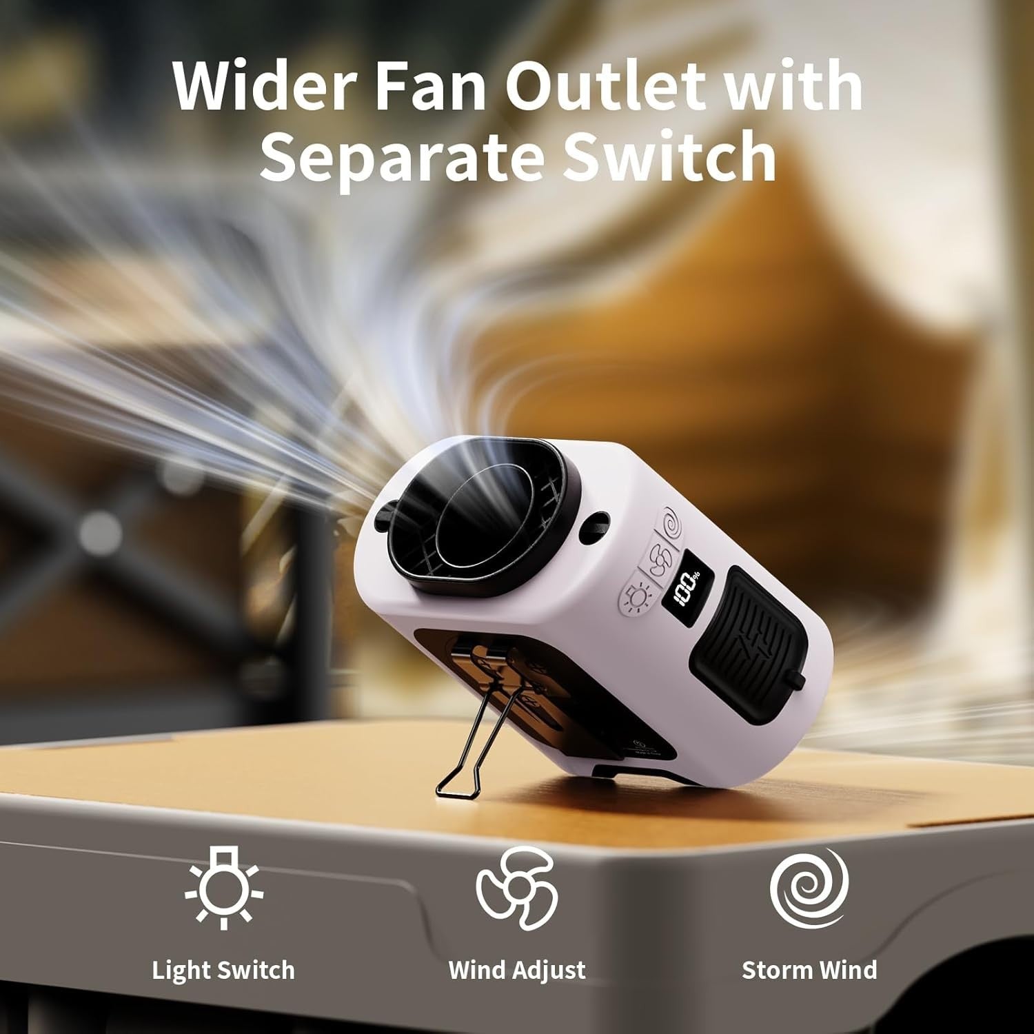 14500mAh Waist Clip Fan – 5-Speed 360° Turbo Cooling USB Rechargeable & Light