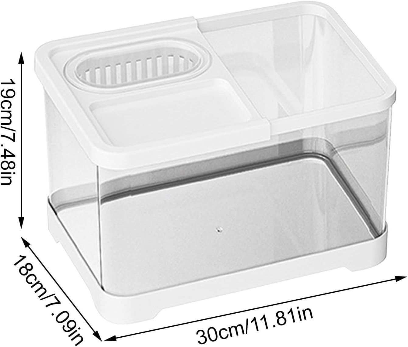 Small Betta Fish Tank with Hydroponic Basket Desktop Aquarium Kit