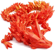 24in Red & Gold Pearly Articulated 3D Printed Dragon Fantasy Fidget Figure