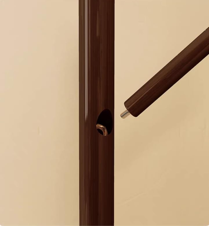 360° Rotating Wooden Coat Rack Stand with Shelf Solid Wood Hall Tree 165cm