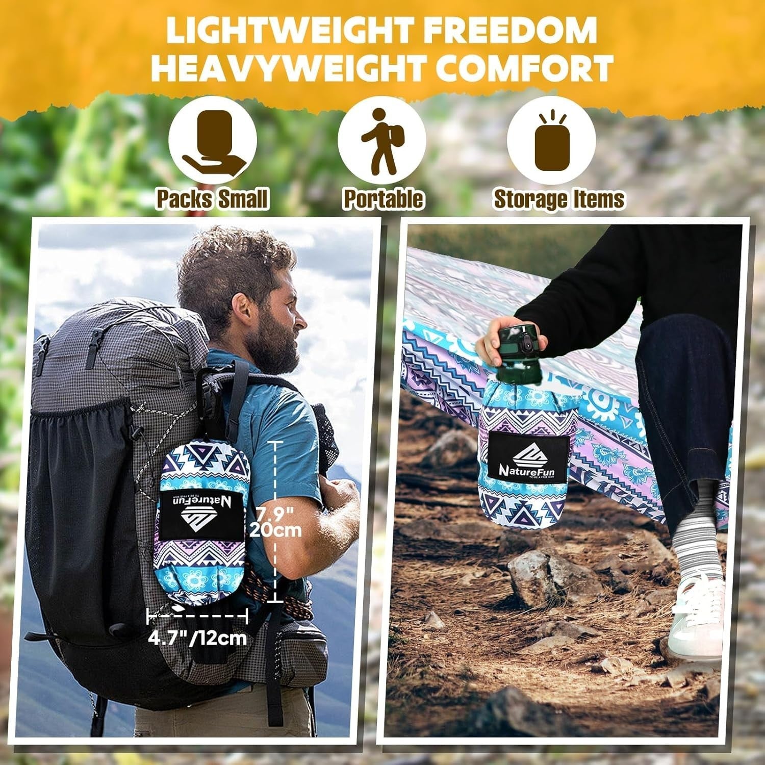 Ultralight Camping Hammock 300kg Load 🌲 Quick-Dry Travel Bed 275x140cm