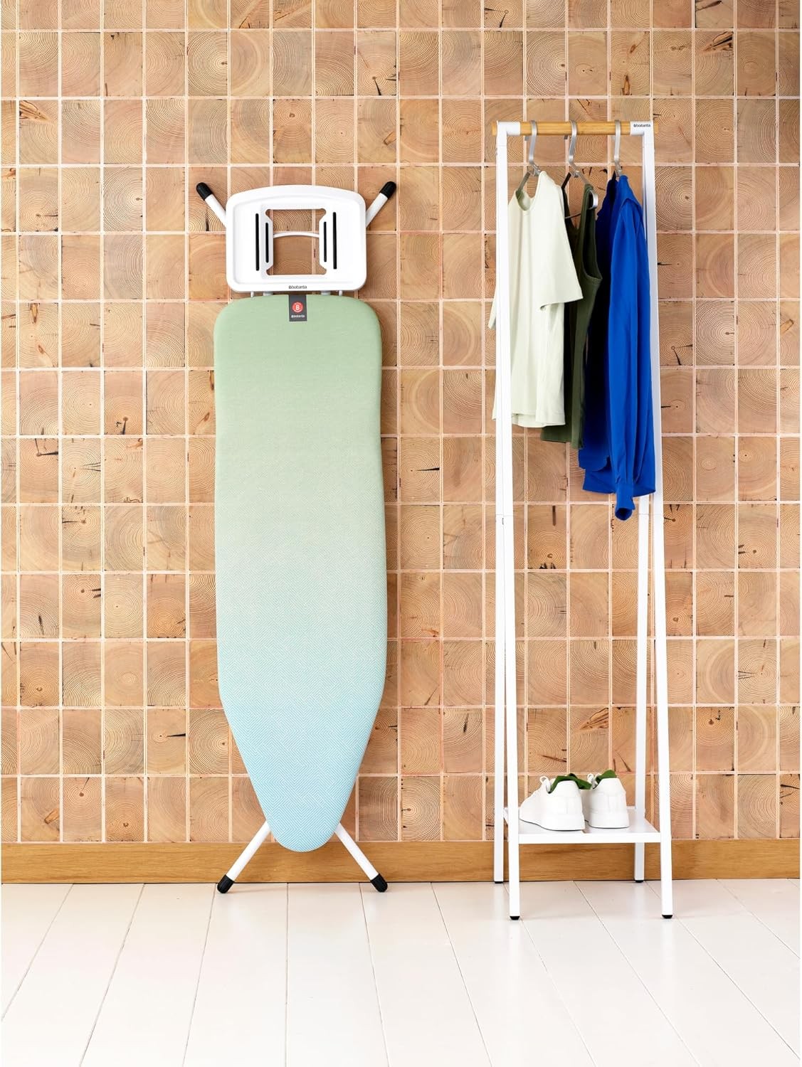 Large Ironing Board 124x38cm Adjustable Height Anti Wobble Steam Rest