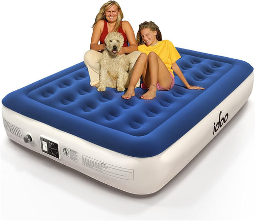 King Inflatable Air Mattress Built-In Electric Pump 33cm Raised Bed