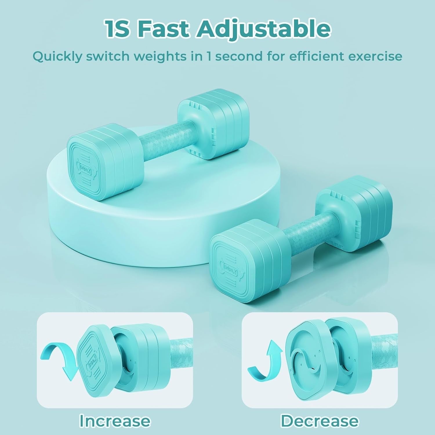 4-in-1 Adjustable Dumbbells 2.5KG Pair Compact Non-Slip Home Workout