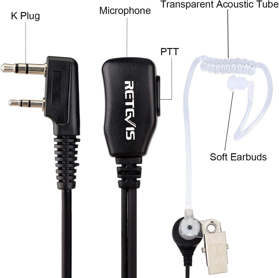 Dual Band Ham Walkie Talkie Long Range 128CH VOX FM Headset Radio