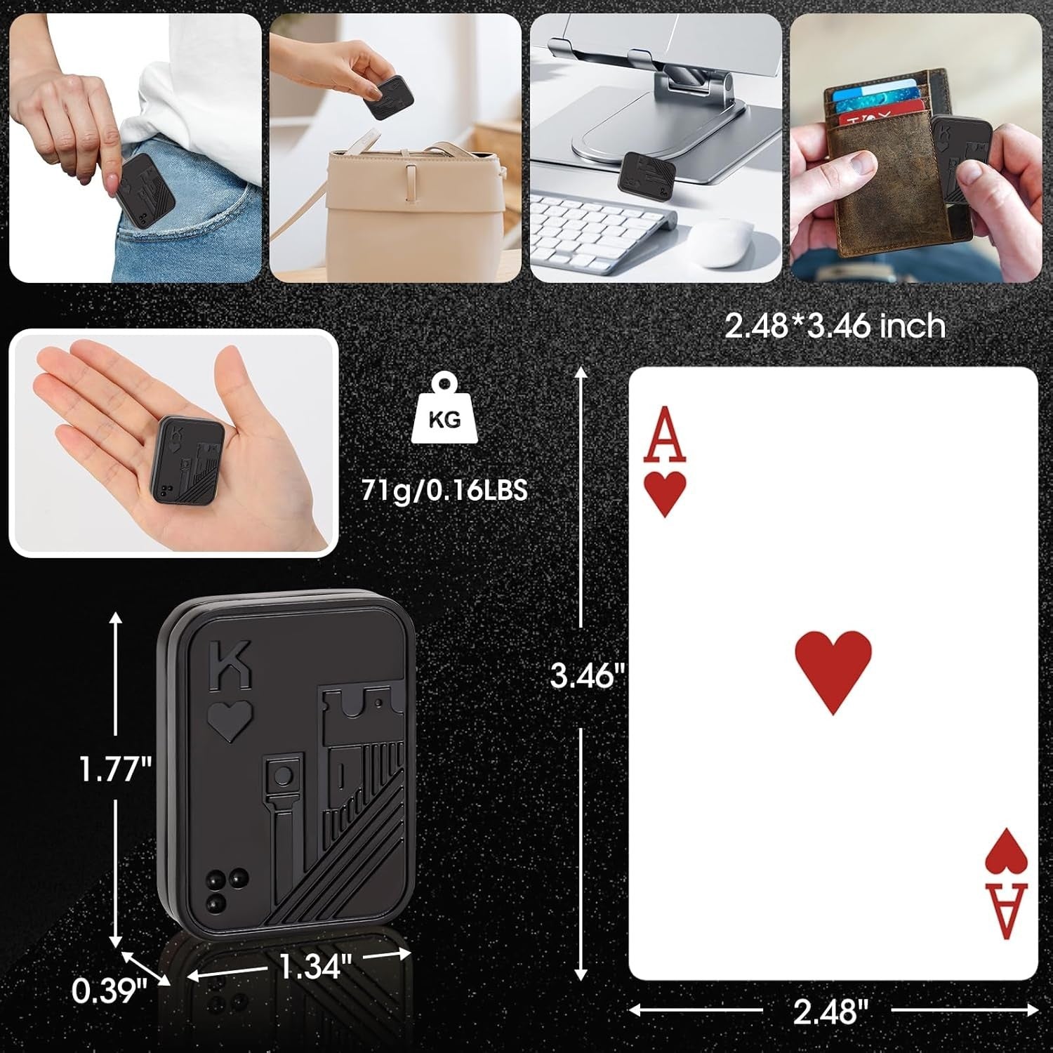 Magnetic Poker Card Fidget Slider Metal Stress Focus EDC Toy