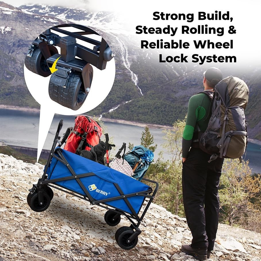Heavy Duty Collapsible Wagon 150KG for Camping, Beach & Garden Use