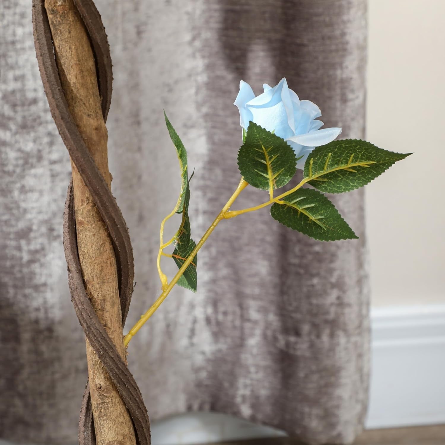 Set of 2 Artificial Rose Trees 90cm Light Blue Faux Flower Plants Home Decor