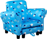 Toddler Armchair with Footrest Kids Sofa Chair Blue Cloud Star Design 18-36M