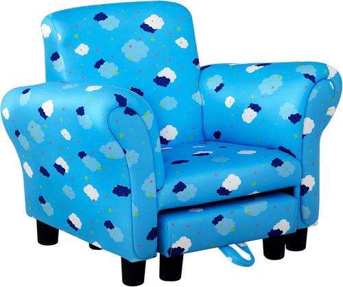 Toddler Armchair with Footrest Kids Sofa Chair Blue Cloud Star Design 18-36M