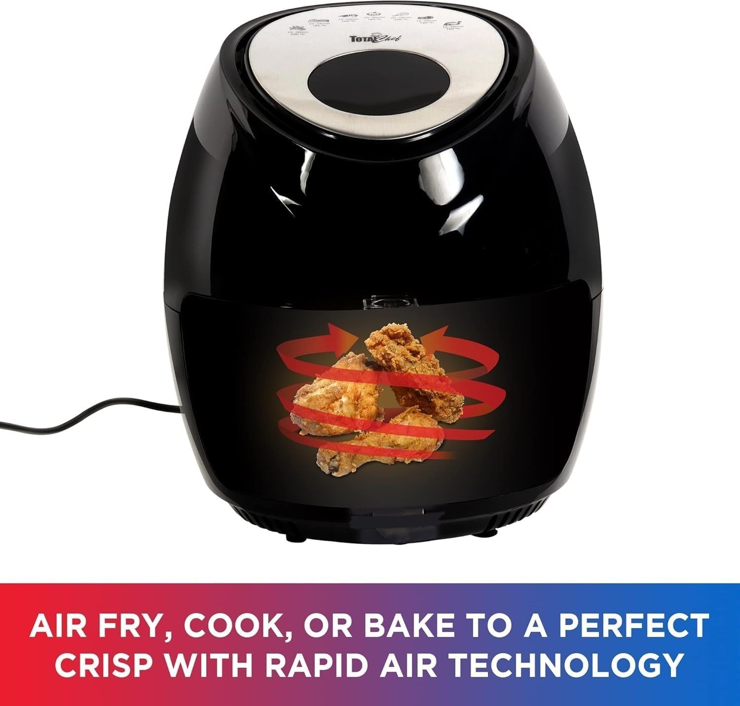 3.6L Digital Air Fryer | Compact Small Air Fryer | 7 Presets | Touchscreen