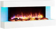 50” Wall Mounted Electric Fireplace Heater LED Flame White Remote
