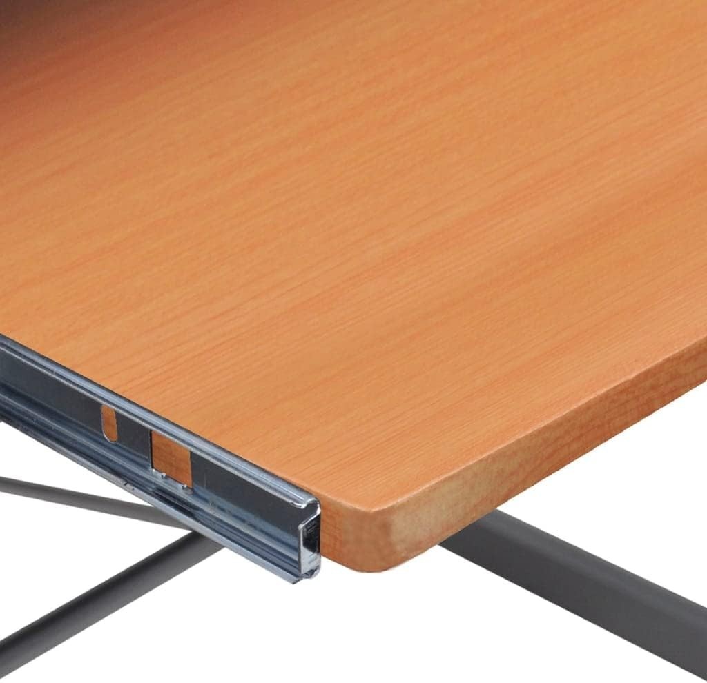 Brown L-Shaped Corner Computer Desk with Keyboard Tray & Shelf – Home Office