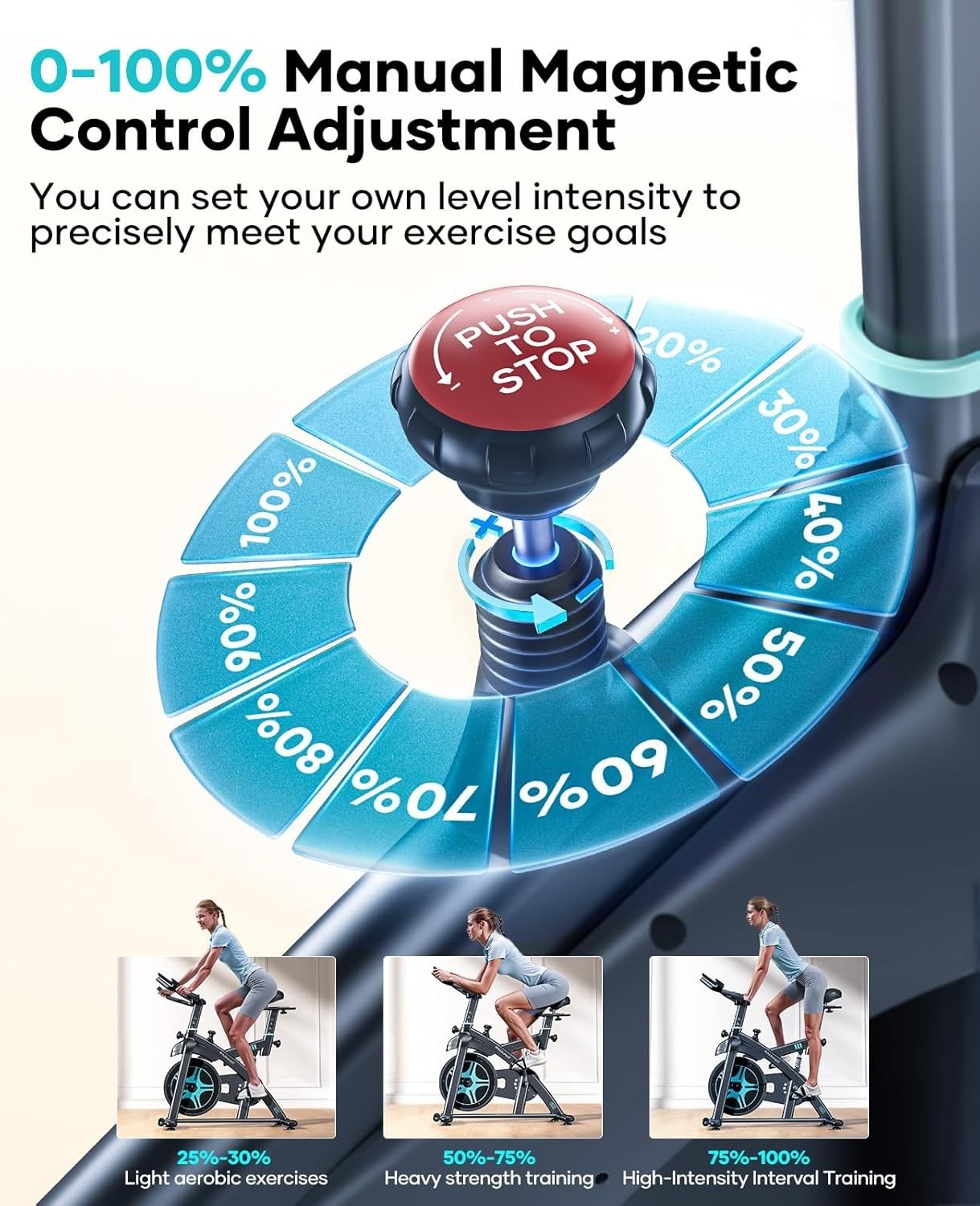Quiet Magnetic Spin Bike w/ APP, 15kg Flywheel, Shock Absorption & 350lb Cap