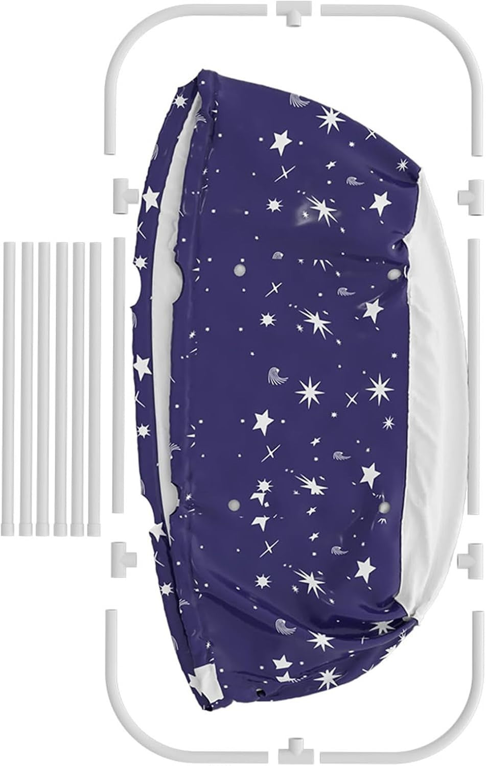 Portable Foldable Bathtub 120x50x55cm Starry Blue SPA Tub Adults Kids Hot