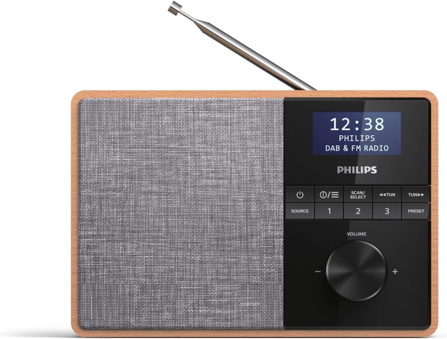 DAB+/FM Bluetooth Kitchen Radio Wooden Housing Portable Timer