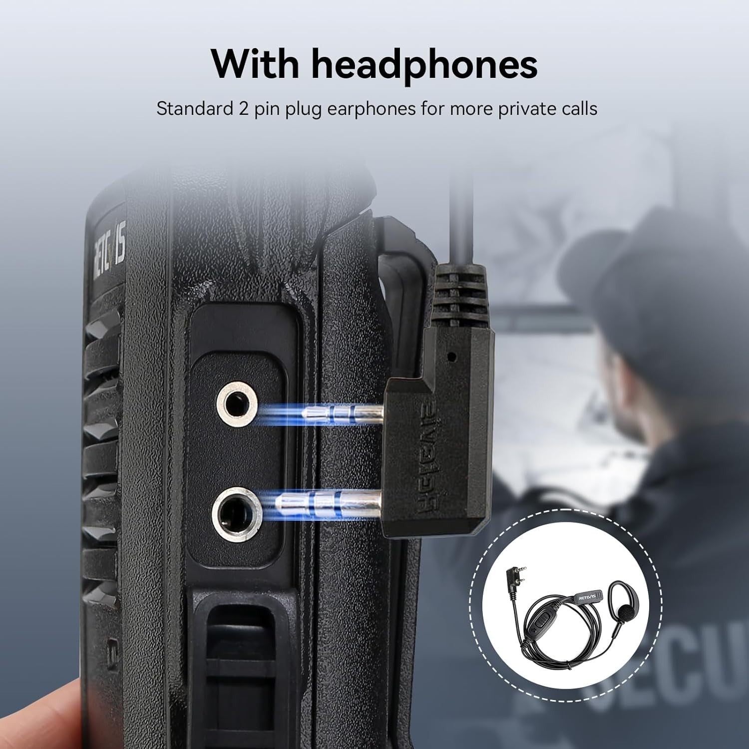 Rugged Walkie Talkies 6 Pack Long Range 2 Way Radio w/ Charger Earpiece