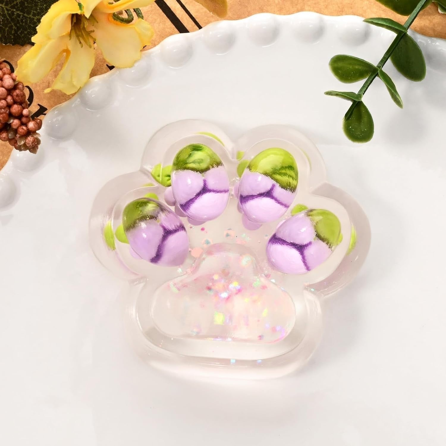 5pcs Cat Paw Squishy Stress Relief Squeeze Fidget Toy Set