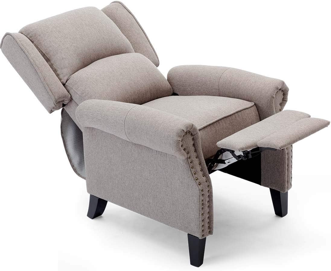 Fabric Recliner Armchair Sofa Pushback Chair Modern Lounge Seating
