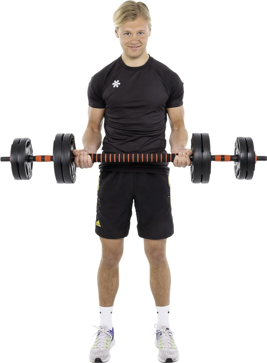 Hybrid Dumbbells Pair 20kg Non Slip Rubber Metal Home Gym Weights