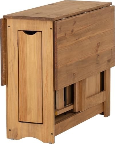 Space-Saving Butterfly Dining Set 4 Chairs Waxed Pine Rustic