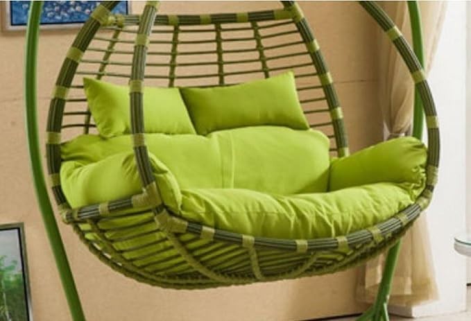 Waterproof Double Egg Hanging Chair 2 Seater Wicker Rattan Swing Seat Outdoor