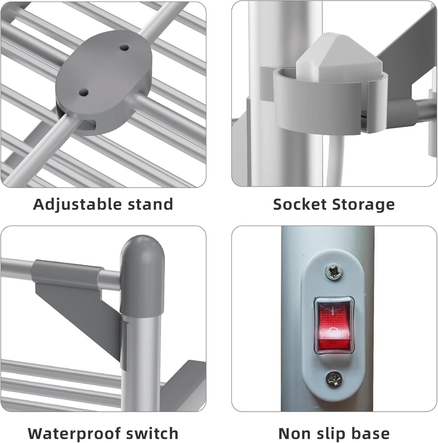 3 Tier Heated Clothes Airer with Cover 220W Folding Indoor Drying