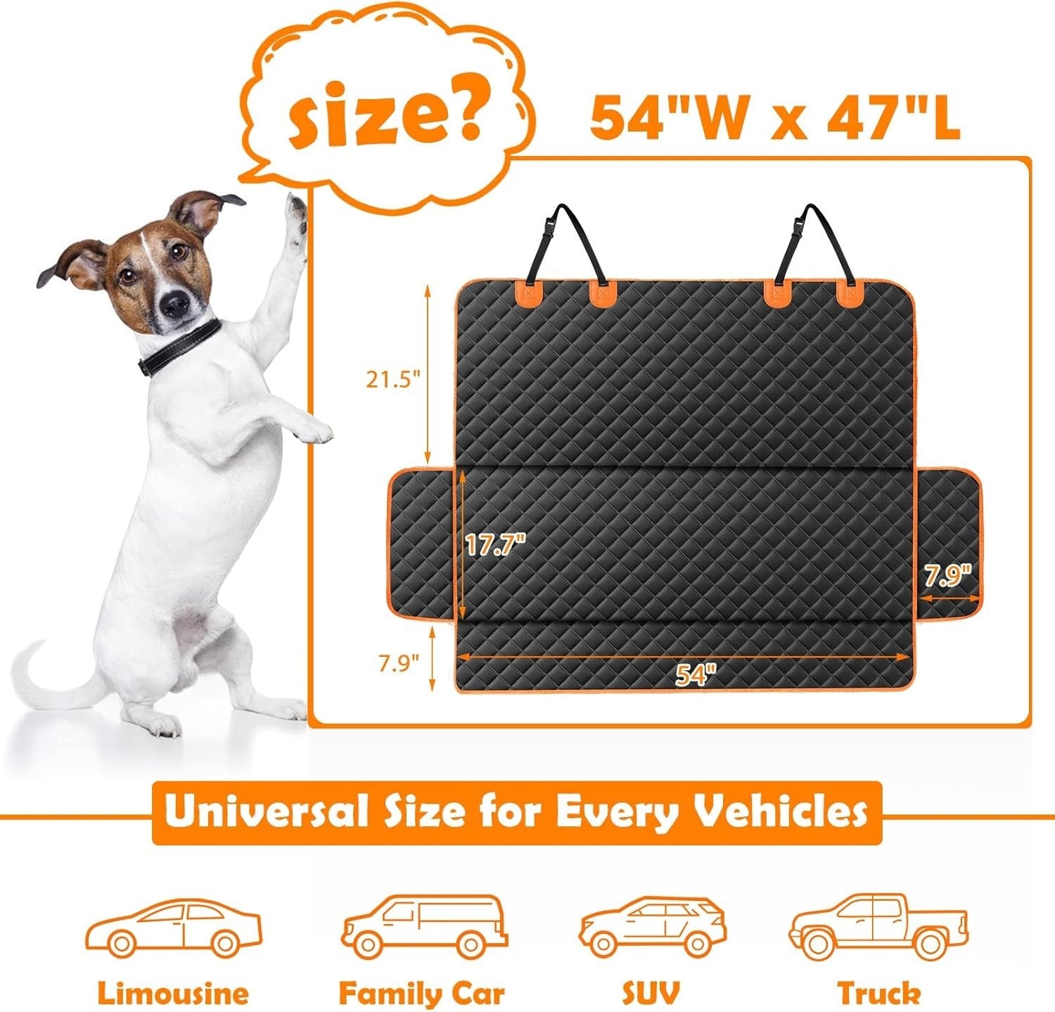 Waterproof Dog Car Seat Cover Hammock Rear Protector Non Slip Mat