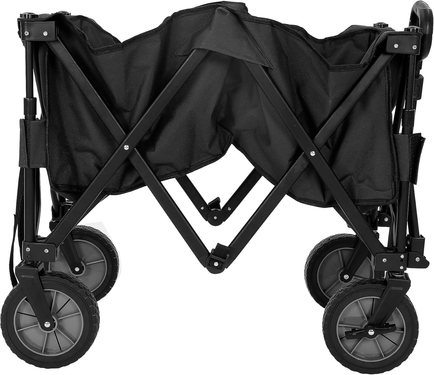 Black Folding Garden Wagon 85kg Collapsible Camping Festival Trolley