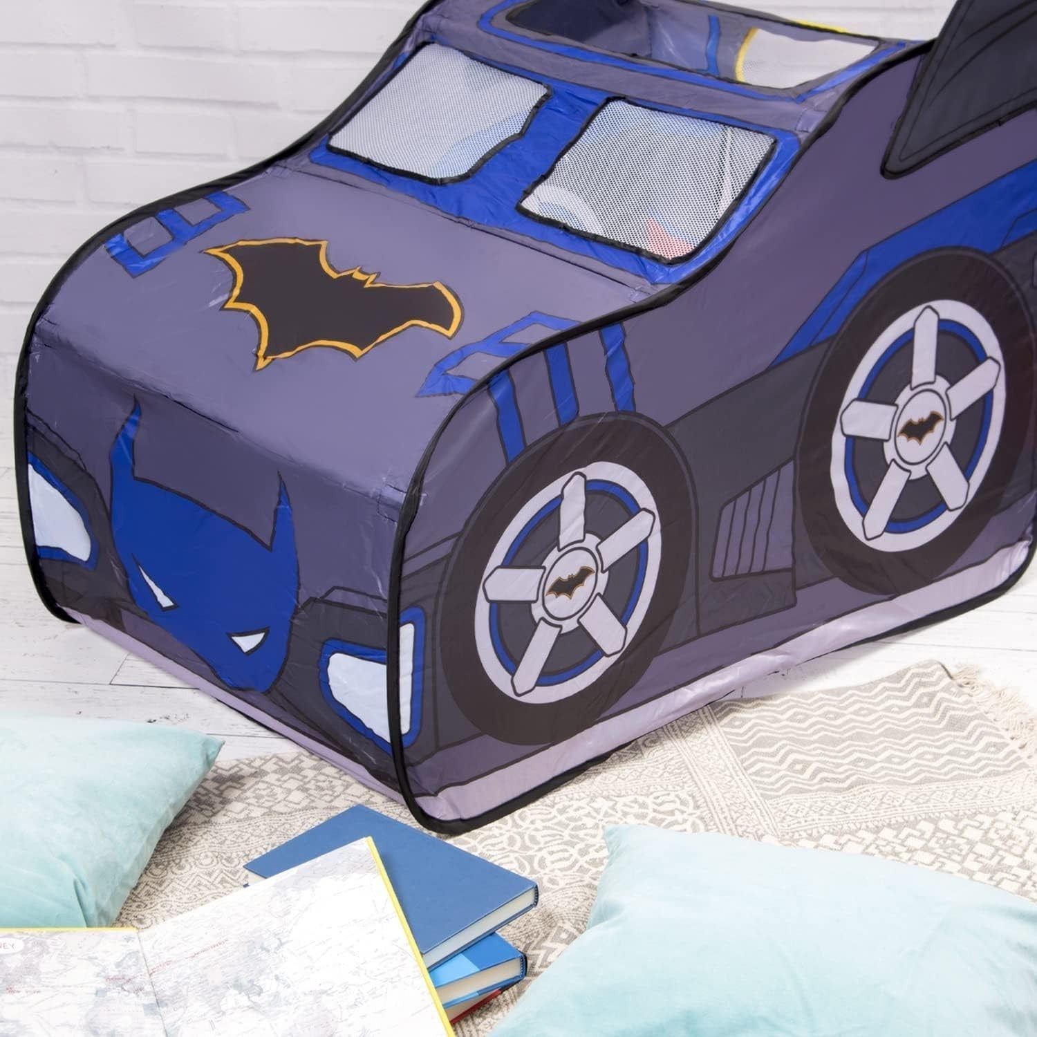 Superhero Car Pop Up Play Tent Large Indoor Kids Playhouse