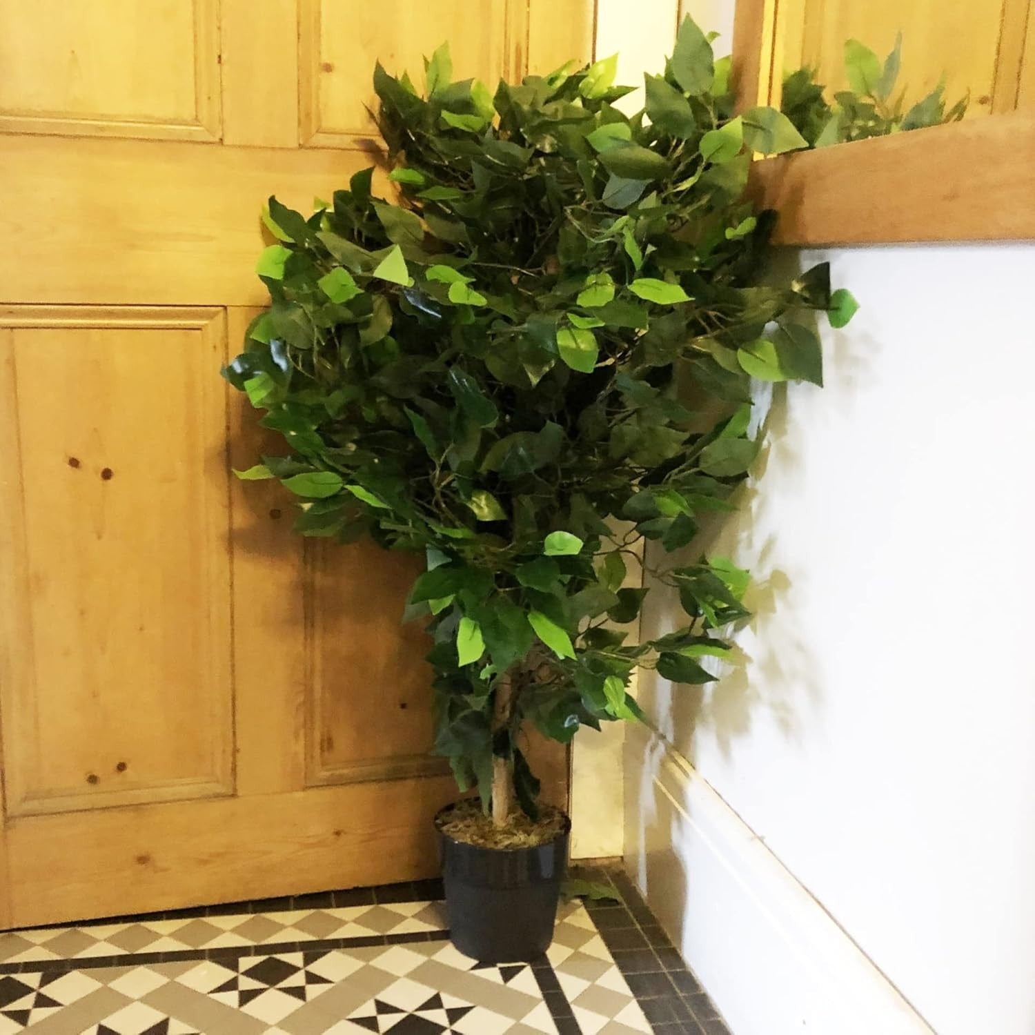 90cm Artificial Ficus Tree Green Bush Indoor Decorative Plant in Pot Home Decor